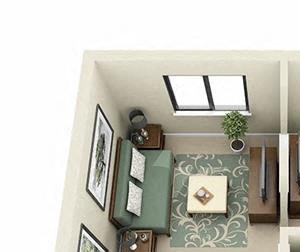 Studio floor plan at tierra pointe apartments in Albuquerque, nm